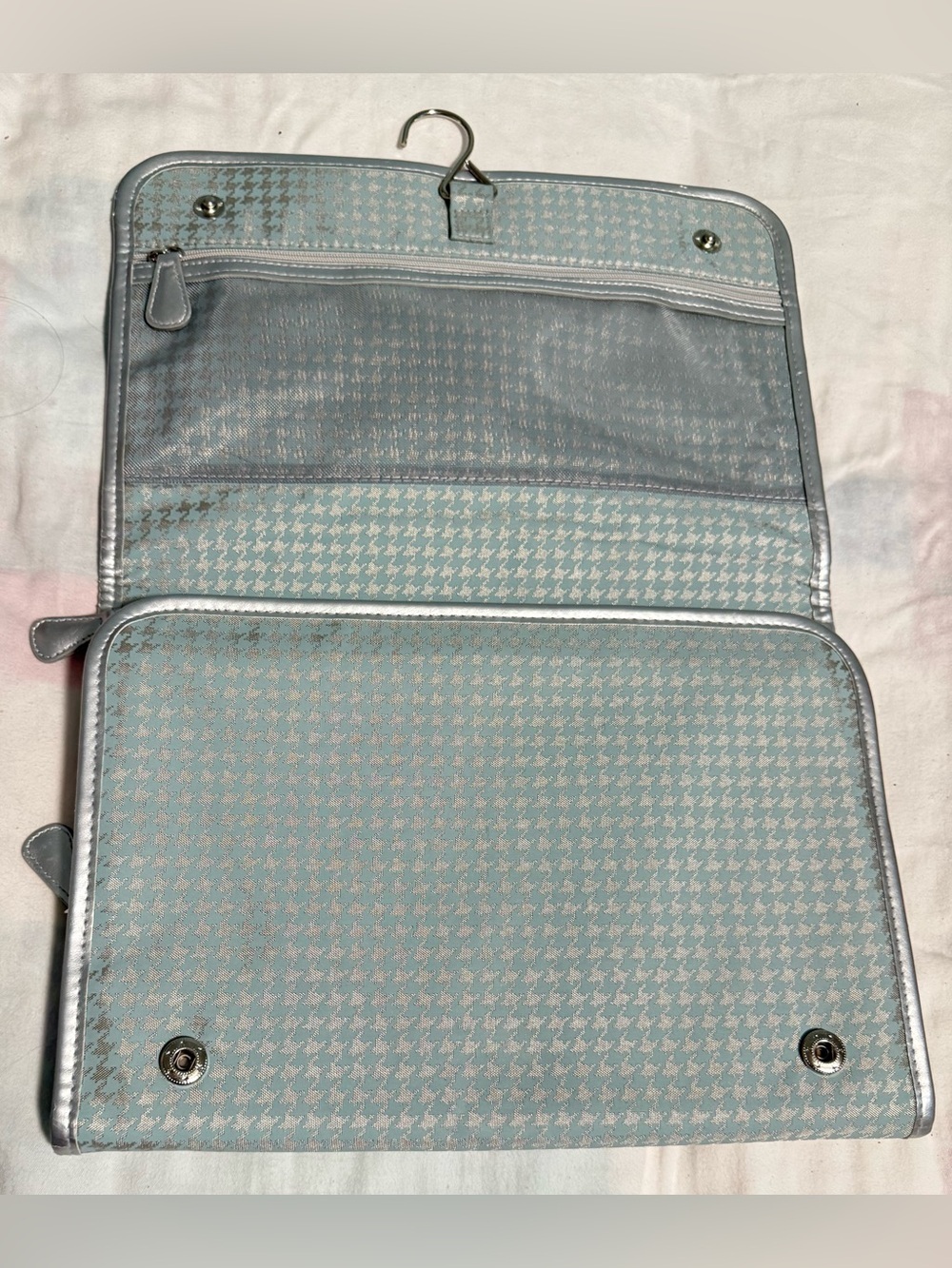 Dior Beauty Gingham and Metallic Silver Hanging Travel Organizer!